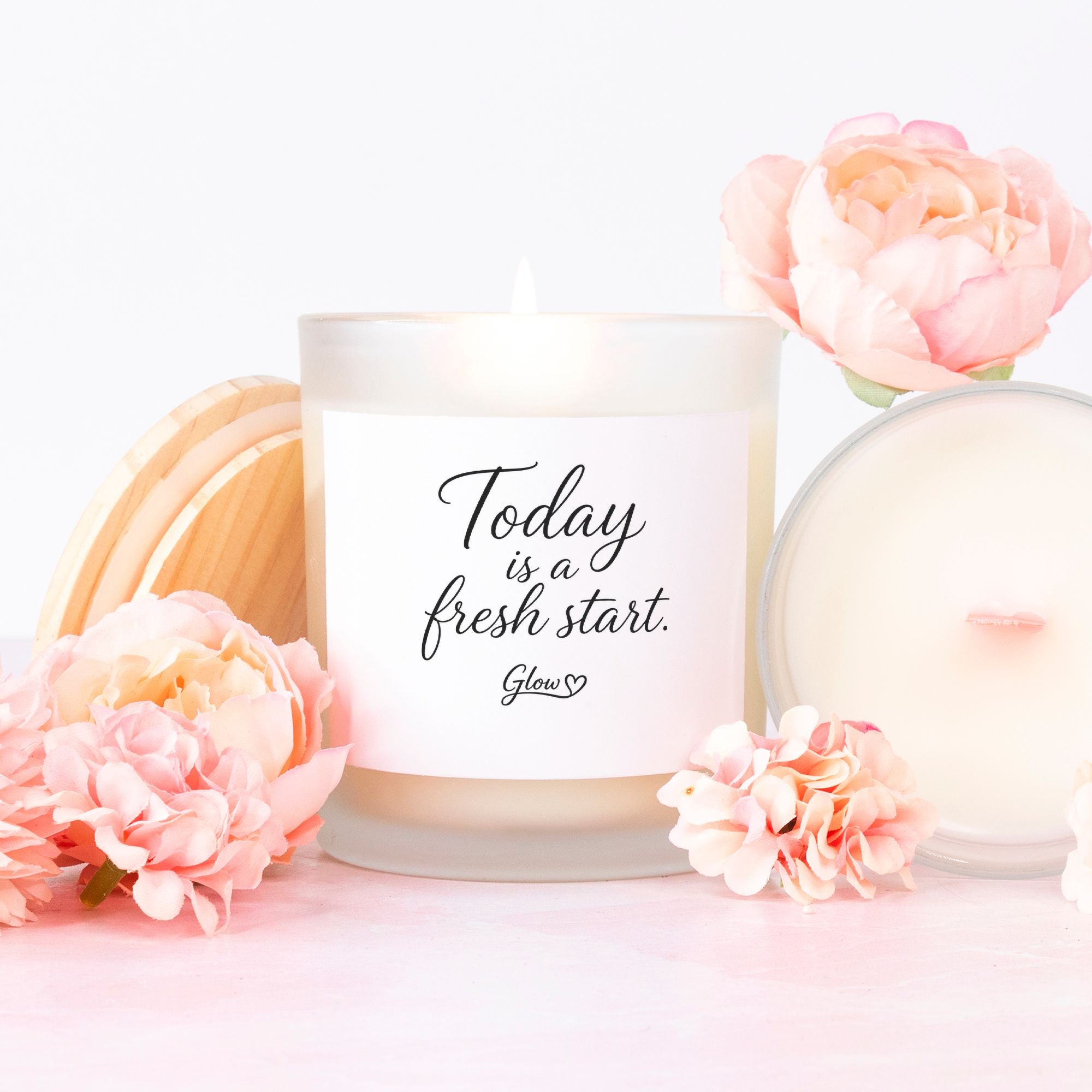 Fresh Start Candle -  Frosted (Pink Wick) Glass