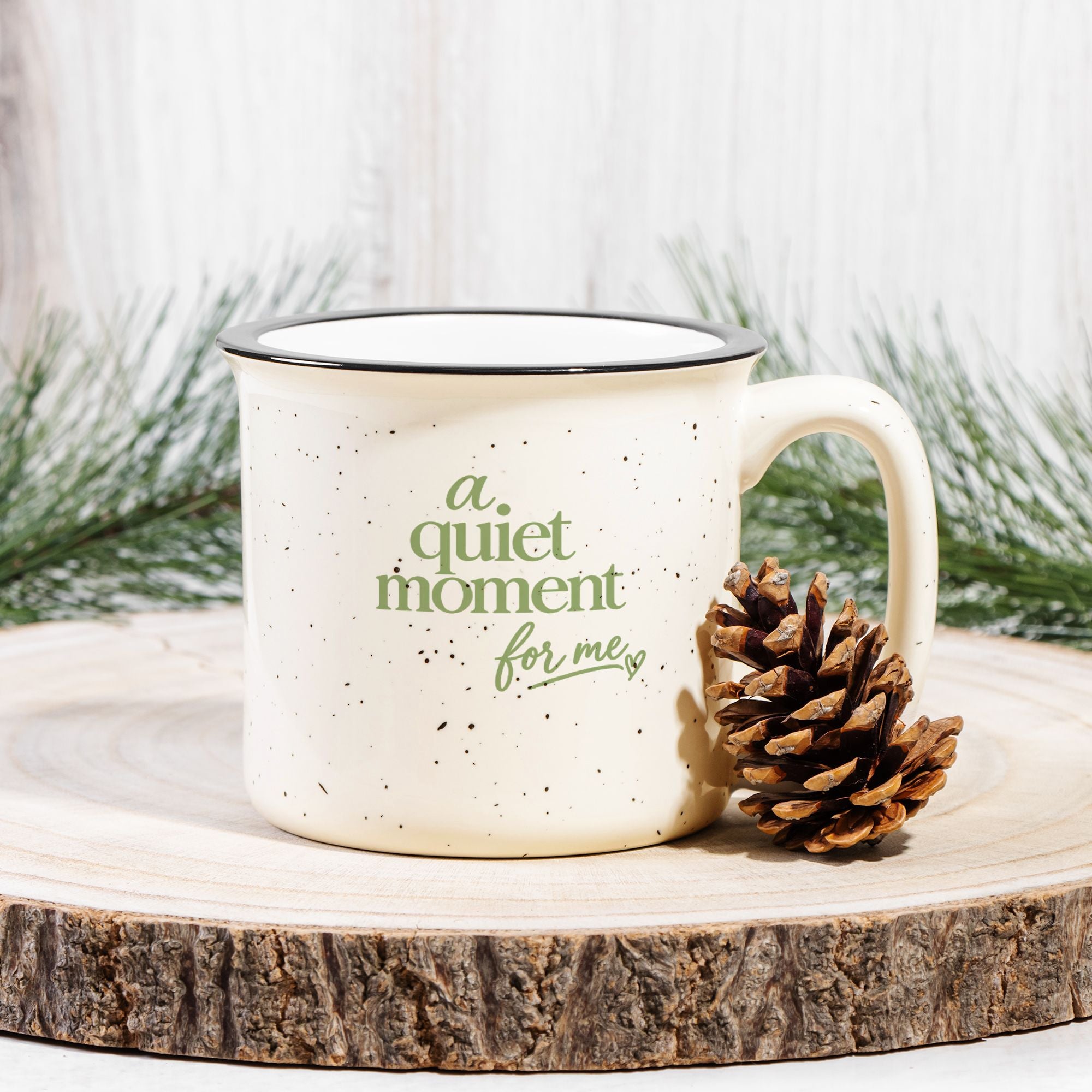A Quiet Moment Mug - Speckled Cream 13oz