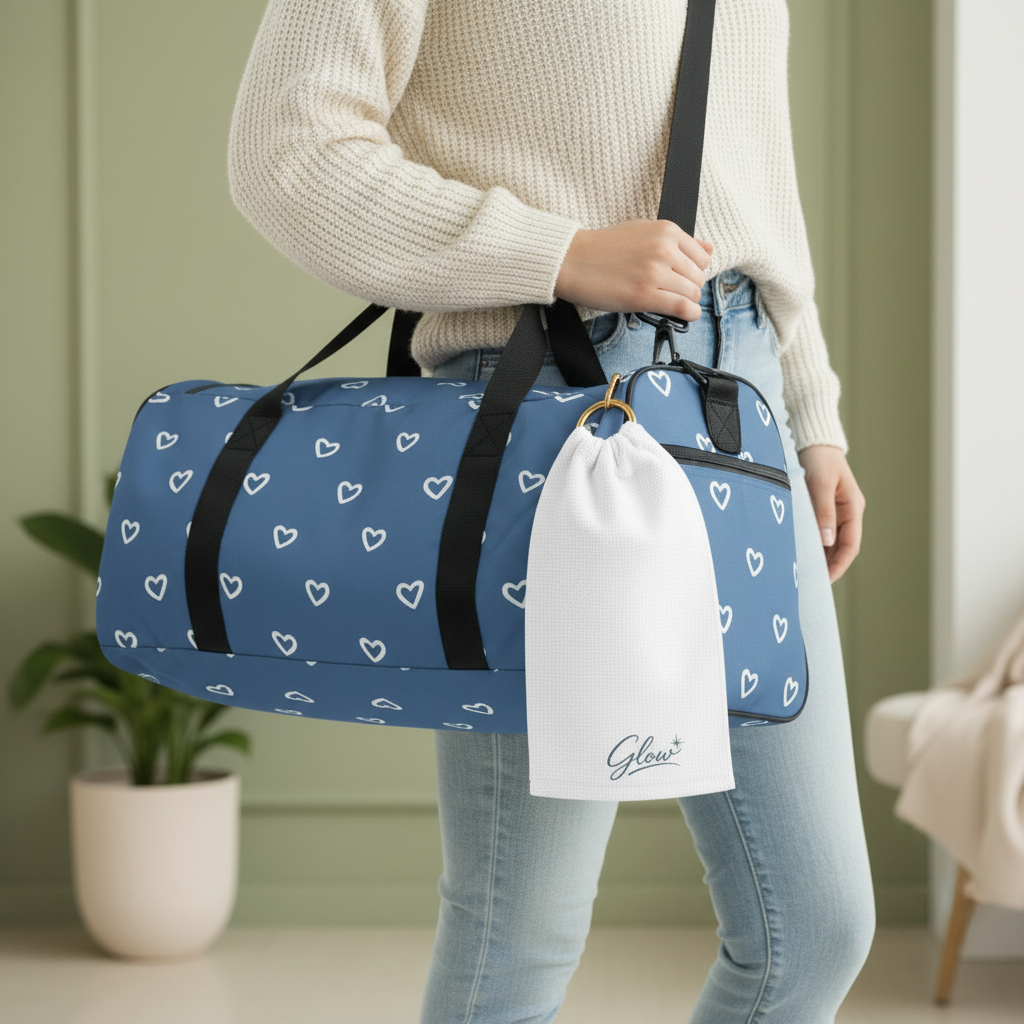 Glow Towel on Journey Bag