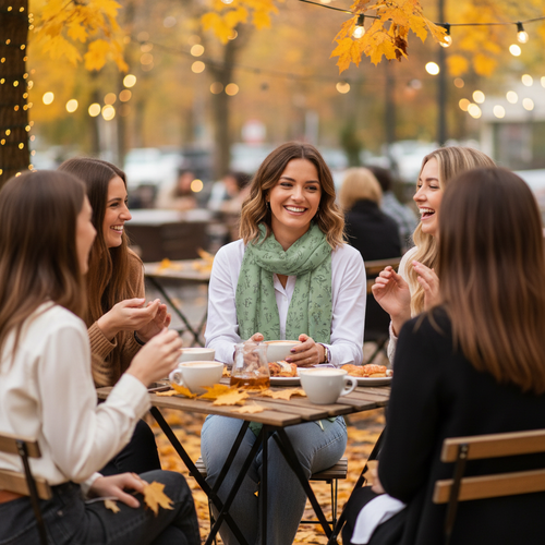 Glow Within Pashmina Scarf – Friends at Café
